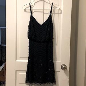 Adrianna Papell Navy/Midnight Blue Beaded Dress